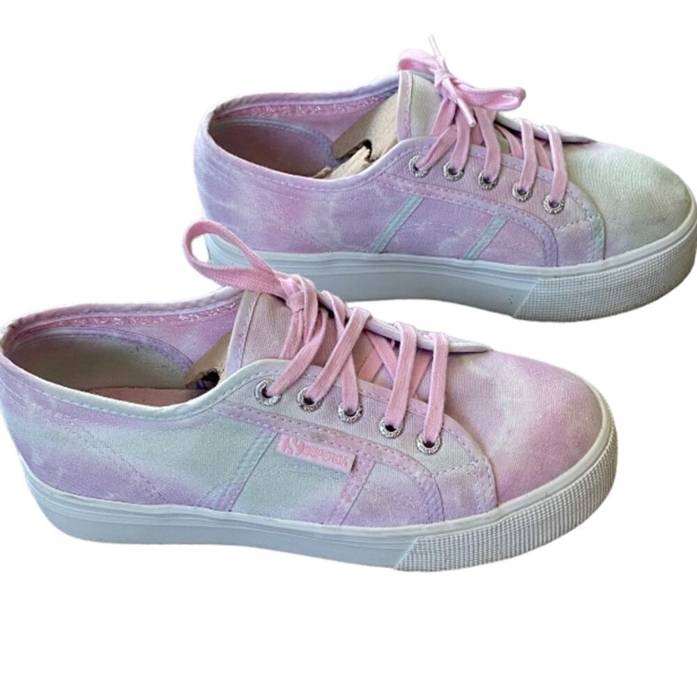EUC Superga 2790 Fantasy platform violet tye dye size 8